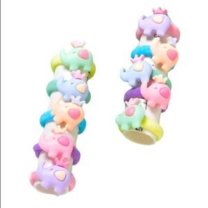 10 Multicolor Elephant Hair Ties